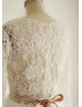A Line Lace Tulle Full Length Wedding Dress